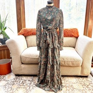 Flying Tomato Green Paisley Maxi Dress